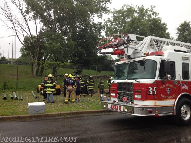 Probationary Firefighters Performing Roof Ventilation Training At Westchester County Fire Training Center On 7/15/14